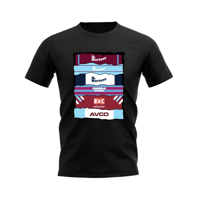 West Ham Shirt Sponsor History T-shirt (Black)