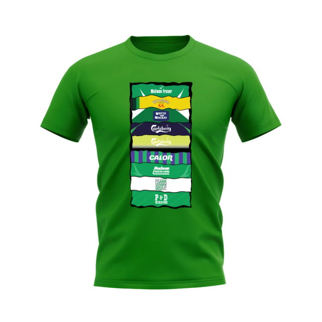 Hibs Shirt Sponsor History T-shirt (Green)