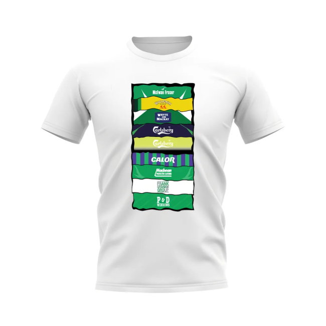 Hibs Shirt Sponsor History T-shirt (White)