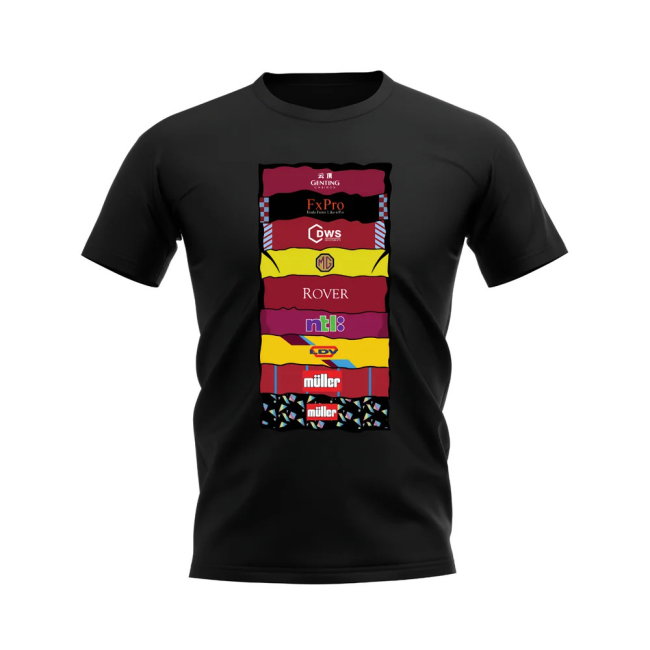 Aston Villa Shirt Sponsor History T-shirt (Black)
