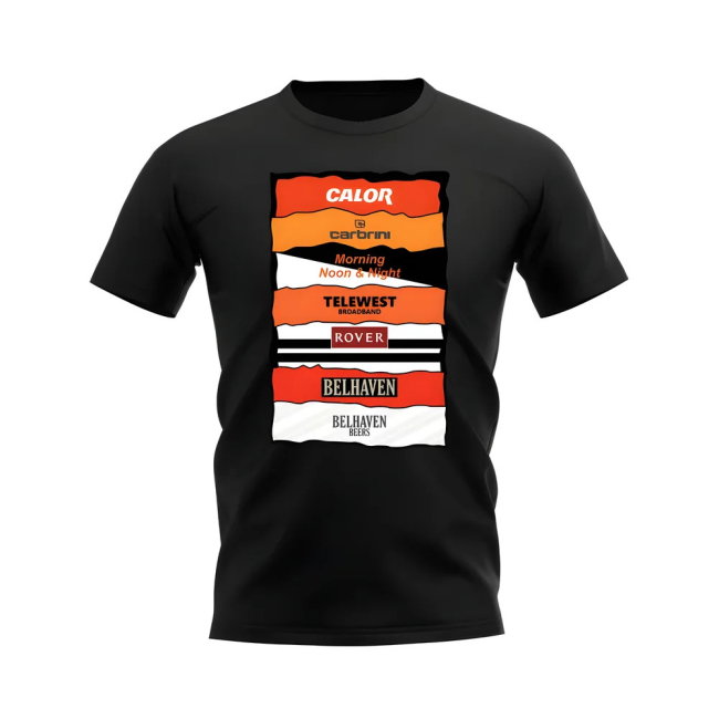 Dundee United Sponsor History T-shirt (Black)