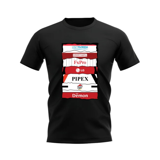 Fulham Sponsor History T-shirt (Black)
