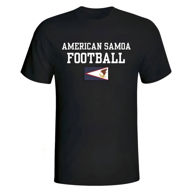 American Samoa Football T-Shirt - Black