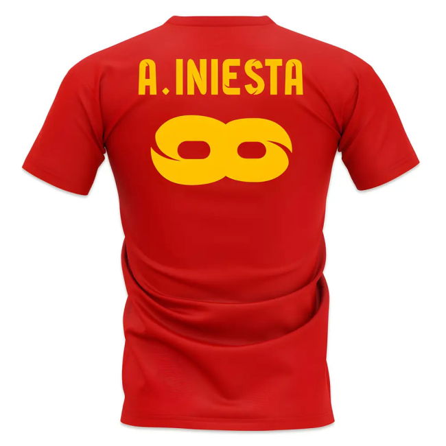 Andres Iniesta Trophy Count T-Shirt (Red)