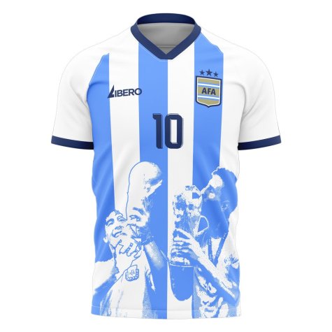 Messi x Maradona Argentina World Cup Tribute Shirt (DI MARIA 11)