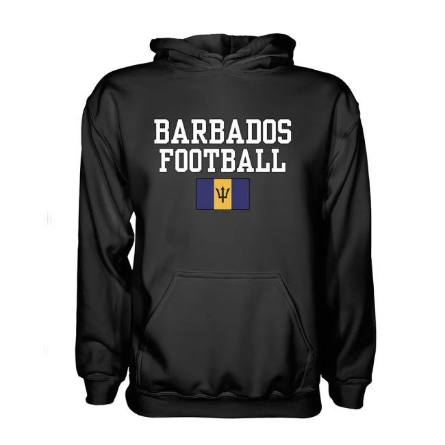 Barbados Football Hoodie - Black