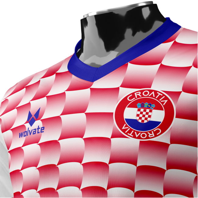 Croatia Heritage Football Jersey Red (Wolvate) Kids Short Sleeve