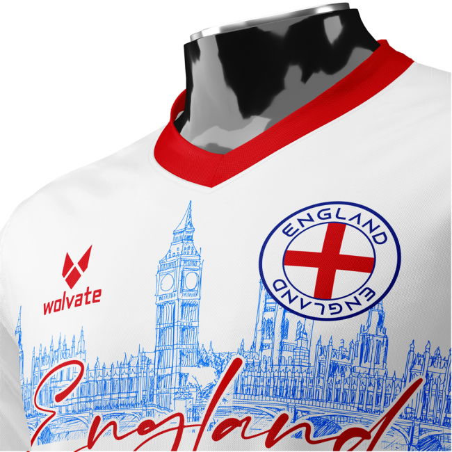 England Heritage Football Jersey White/Red (Wolvate) Adult Short Sleeve