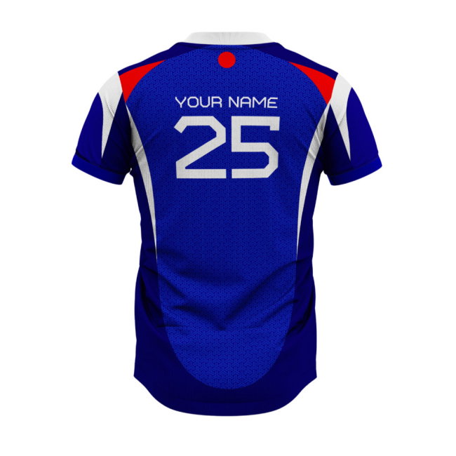 Japan Samurai Blue Home Supporter Jersey Kids Short Sleeve