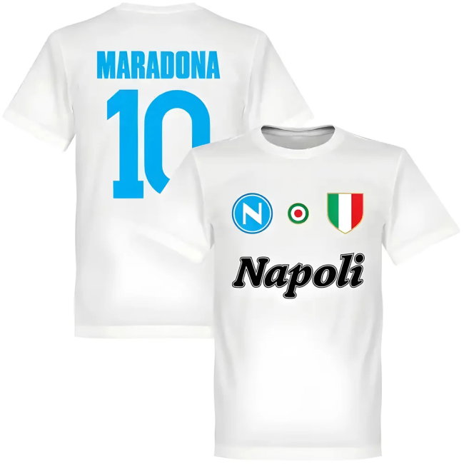 Napoli Maradona 10 KIDS Team T-Shirt - White
