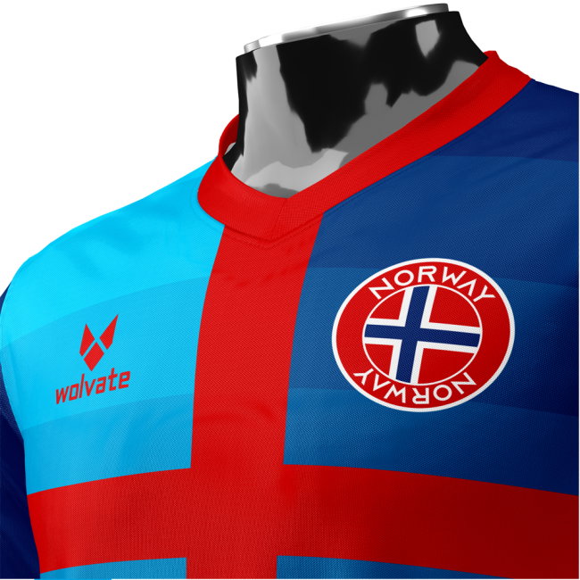 Norway Heritage Football Jersey (Wolvate) Kids Short Sleeve