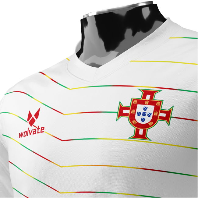 Portugal Heritage Football Jersey White (Wolvate) Adult Short Sleeve