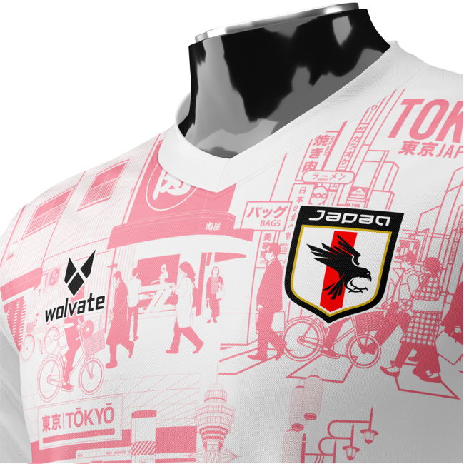 Japan Tokyo Heritage Football Jersey Red (Wolvate) Adult Short Sleeve