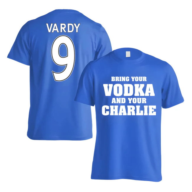 Leicester Jamie Vardy Vodka Charlie T-Shirt (Vardy 9) - Blue