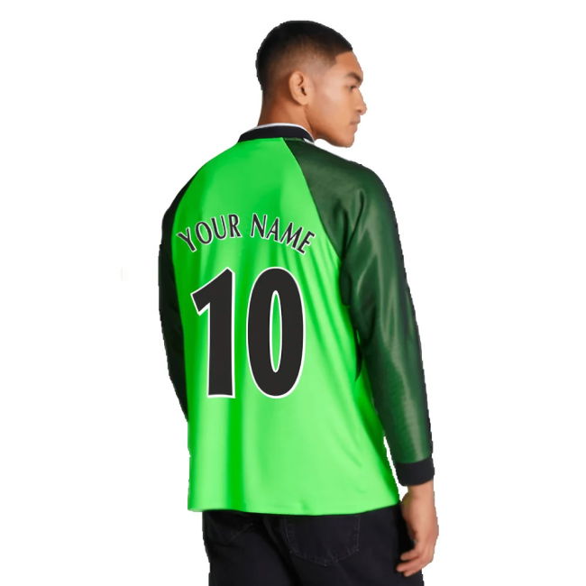 1998-1999 Manchester United Retro Goalkeeper Jersey (Green) (Your Name)