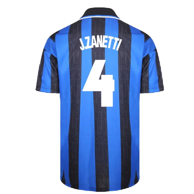1998 Inter Milan Score Draw Home Shirt (M) (Excellent) (J.ZANETTI 4)