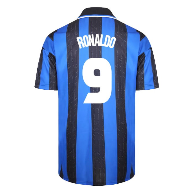 1998 Inter Milan Score Draw Home Shirt (M) (Excellent) (RONALDO 9)