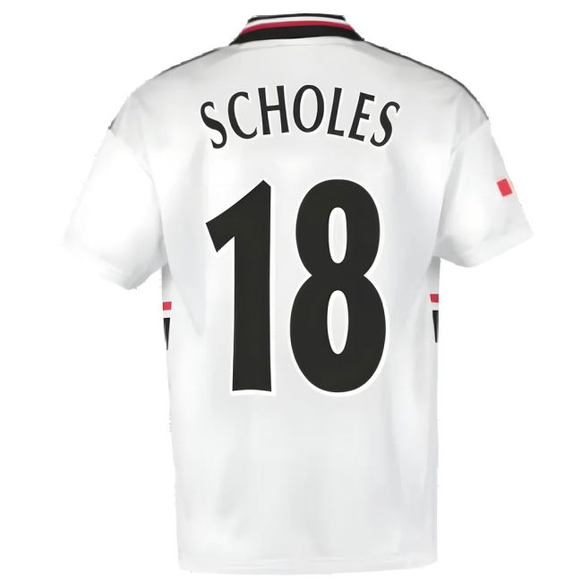 1999 Manchester United Away Football Shirt (SCHOLES 18)