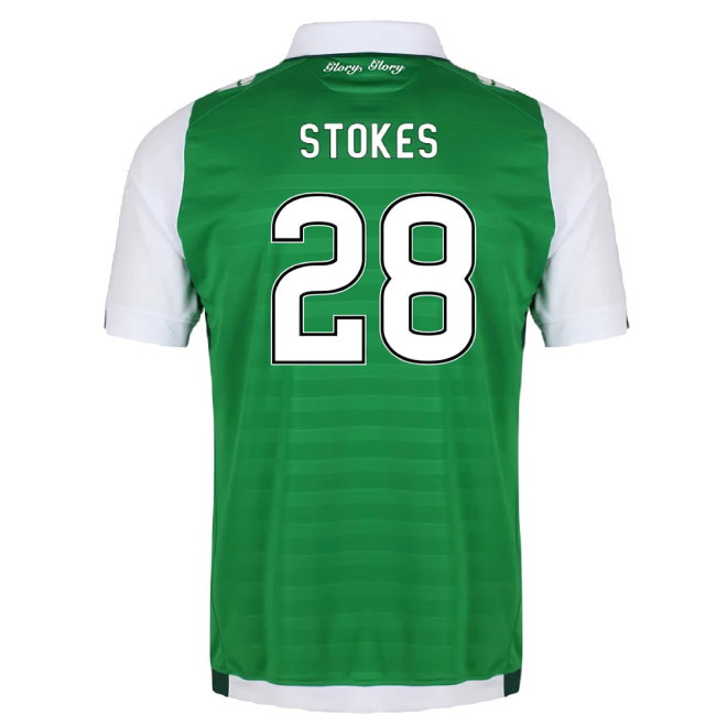 2017-18 Hibernian Home Shirt (XL) (Excellent) (Stokes 28)