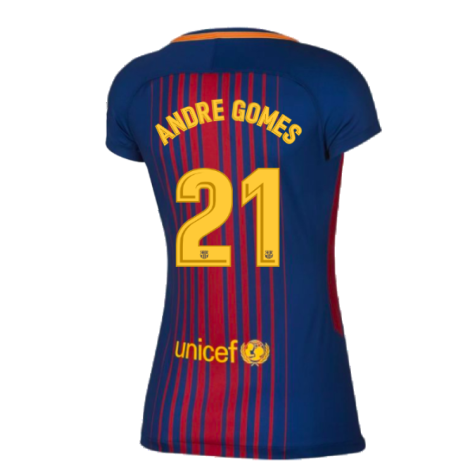 2017-2018 Barcelona Home Shirt (Womens) (Andre Gomes 21)