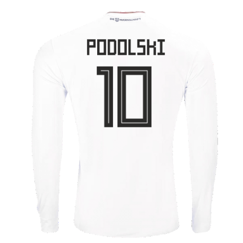 2017-2018 Germany Long Sleeve Home Shirt (Podolski 10)