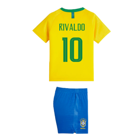2018-2019 Brazil Little Boys Home Kit (Rivaldo 10)