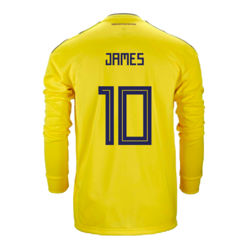 2018-2019 Colombia Long Sleeve Home Shirt (James 10)