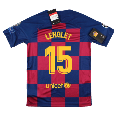 2019-2020 Barcelona CL Home Shirt (Kids) (LENGLET 15)