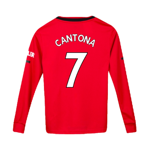 2019-2020 Man Utd Long Sleeve Home Shirt (Kids) (CANTONA 7)
