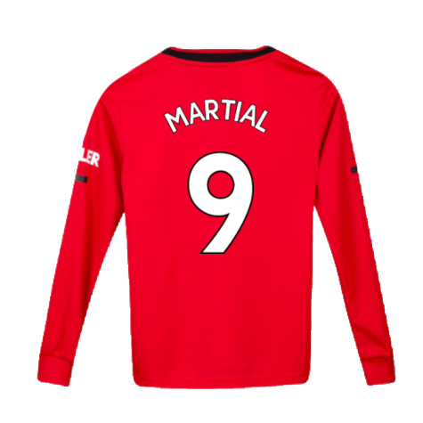 2019-2020 Man Utd Long Sleeve Home Shirt (Kids) (Martial 9)