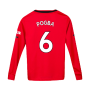 2019-2020 Man Utd Long Sleeve Home Shirt (Kids) (Pogba 6)
