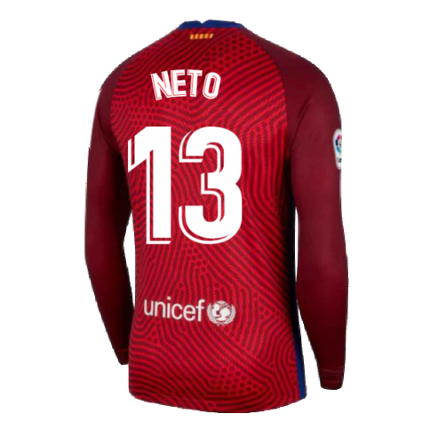 2020-2021 Barcelona Away Goalkeeper Shirt (Red) (NETO 13)