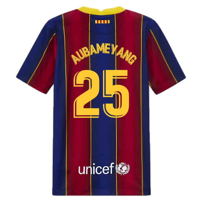2020-2021 Barcelona Home Jersey (Kids) (AUBAMEYANG 25)
