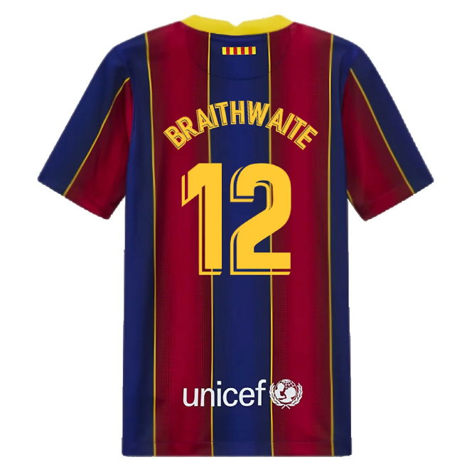 2020-2021 Barcelona Home Jersey (Kids) (BRAITHWAITE 12)