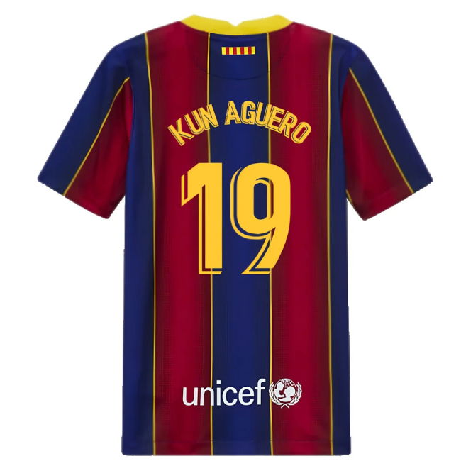 2020-2021 Barcelona Home Jersey (Kids) (KUN AGUERO 19)