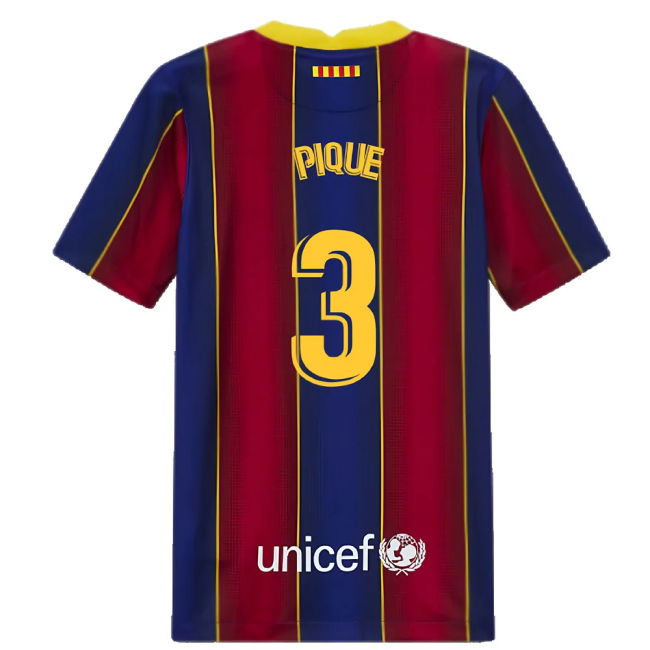 2020-2021 Barcelona Home Jersey (Kids) (PIQUE 3)