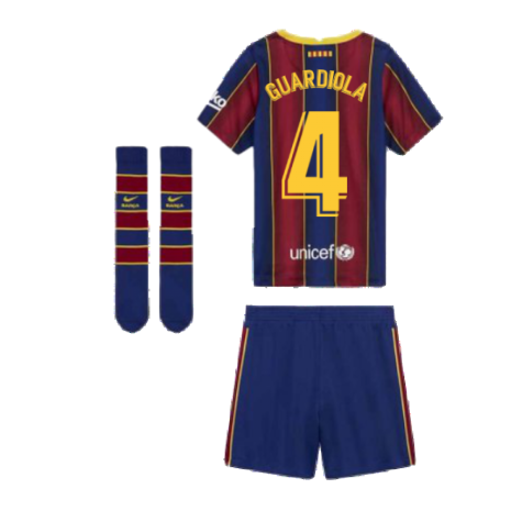 2020-2021 Barcelona Home Nike Little Boys Mini Kit (GUARDIOLA 4)