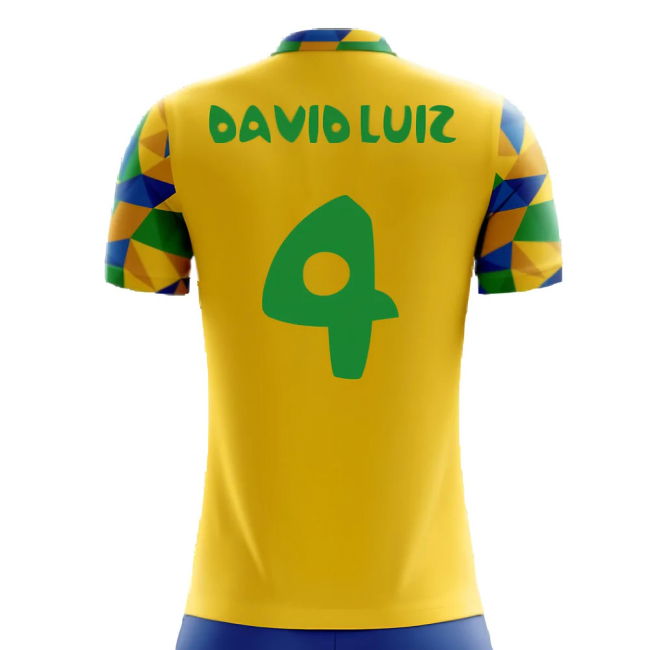 2025-2026 Brazil Home Concept Football Shirt (David Luiz 4) - Kids