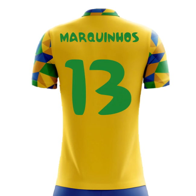 2025-2026 Brazil Home Concept Football Shirt (Marquinhos 13) - Kids