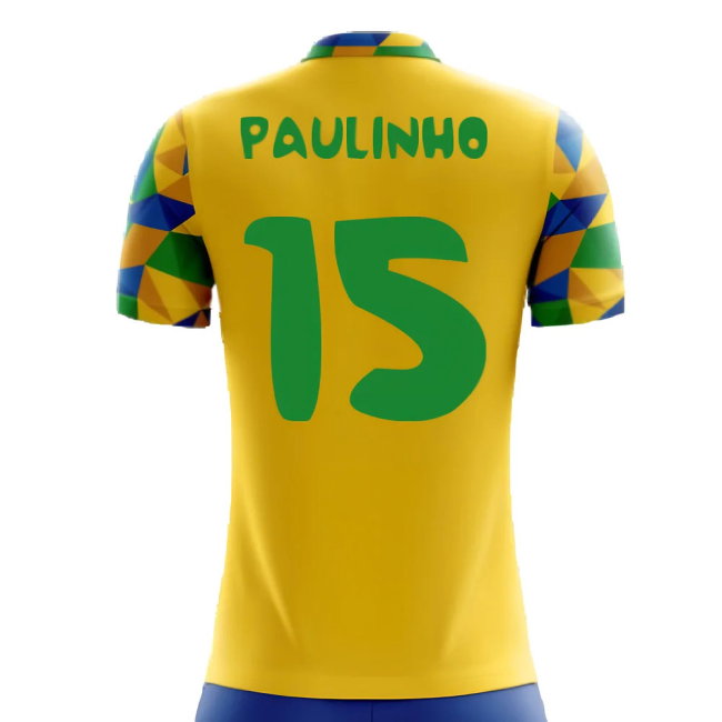 2025-2026 Brazil Home Concept Football Shirt (Paulinho 15) - Kids