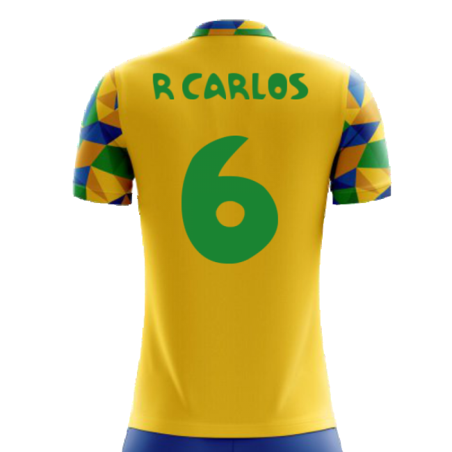 2025-2026 Brazil Home Concept Football Shirt (R Carlos 6) - Kids