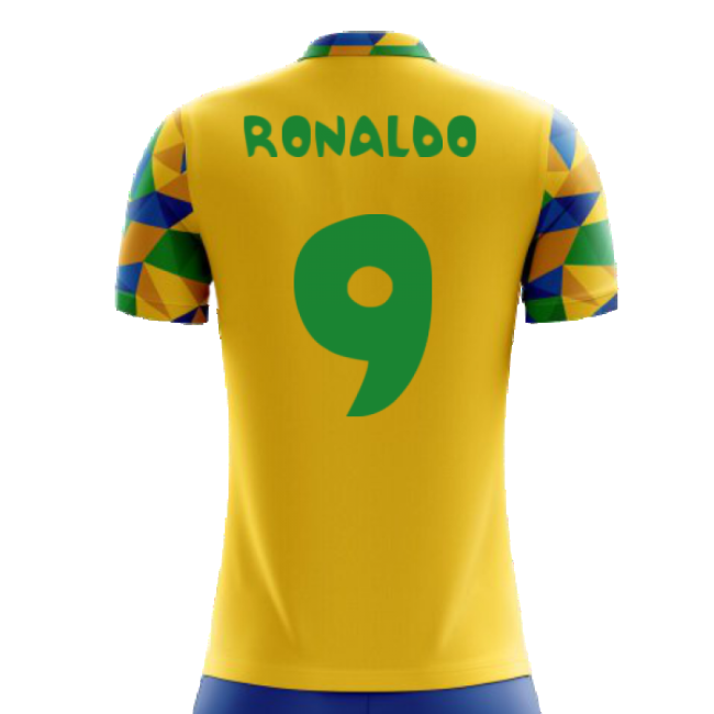 2025-2026 Brazil Home Concept Football Shirt (Ronaldo 9) - Kids