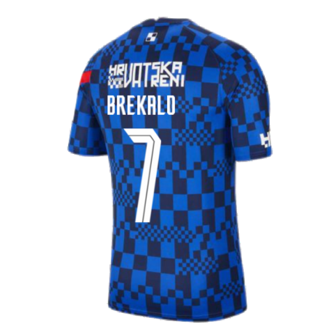 2020-2021 Croatia Pre-Match Training Shirt (Blue) - Kids (BREKALO 7)