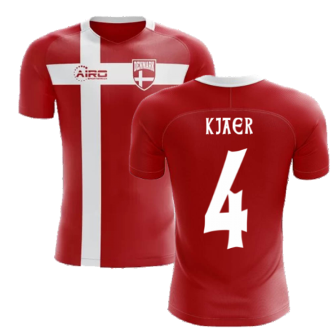 2023-2024 Denmark Flag Concept Football Shirt (Kjaer 4) - Kids