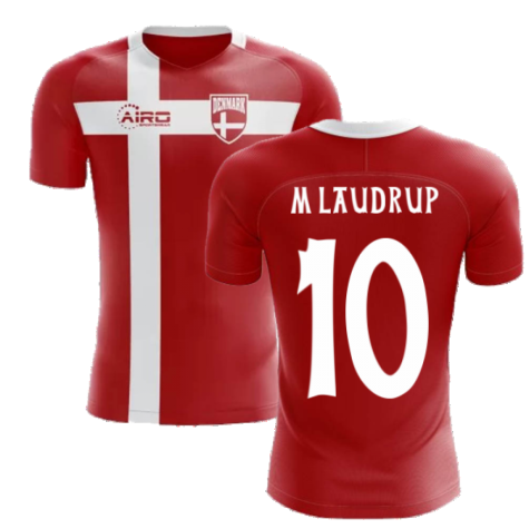 2025-2026 Denmark Flag Concept Football Shirt (M Laudrup 10)