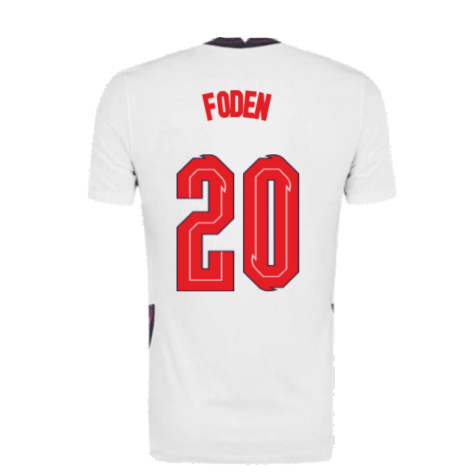 2020-2021 England Home Nike Football Shirt (Foden 20)