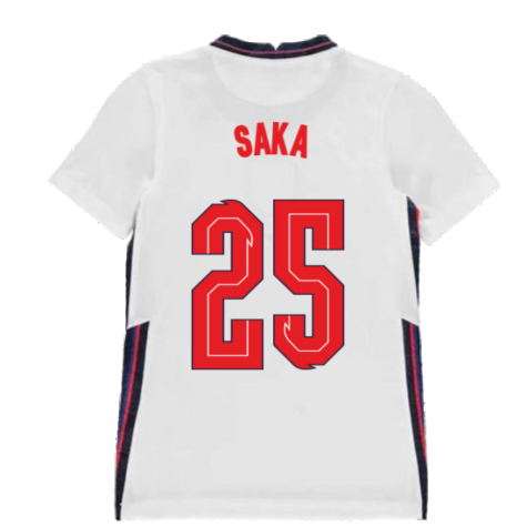 2020-2021 England Home Nike Football Shirt (Kids) (Saka 25)