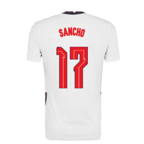 2020-2021 England Home Nike Football Shirt (Sancho 17)