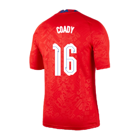 2020-2021 England Pre-Match Training Shirt (Red) (Coady 16)