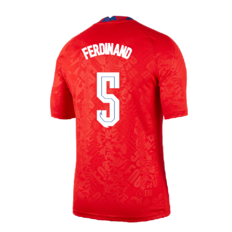 2020-2021 England Pre-Match Training Shirt (Red) (FERDINAND 5)